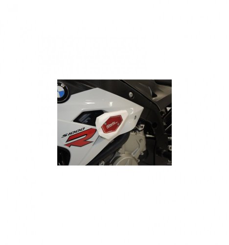 Padací slidery SL01 BMW S 1000R - Barva krytek: Červený eloxovaný hliník, Barva sliderů: Černý polyamid