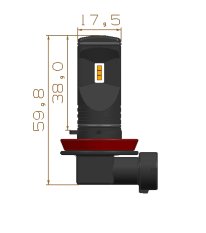 CSP LED H8 bílá, 12-24V, 3x10W, chrom