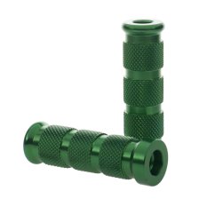 Aluminium Knurled Replacement Road/Track Footrest Pegs Round (Green) - PAIR