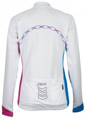 Eigo Ribbon dámské dlouhý rukáv cyklistický dres White / Cyan / Magenta