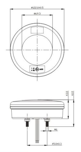 LED sdružená lampa zadní, 12-24V, ECE