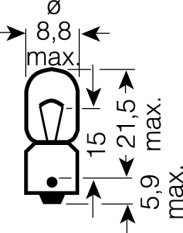 OSRAM 12V T4W (BA9s) 4W standard (10ks)