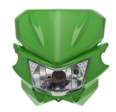 Přední enduro maska se světlem - Zelená