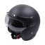 Otevřená přilba AXOR Retro černá matná s kůží velikost S