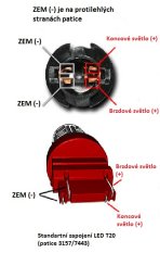 LED T20 (7443) oranžová, 12V, 18LED/3SMD