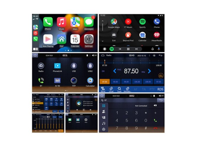 1DIN autorádio s 6,2" LCD/3x USB/Blutooth/CarPlay/AndroidAuto/Mirrorlink