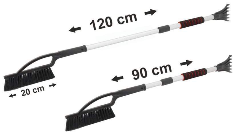 Škrabka s košťátkem SNOW MAX teleskop 90-120cm