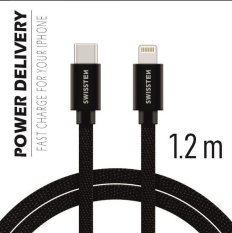 Kabel USB-C / Lightning, 1,2 m, SWISSTEN černý, 45585_b Kabel USB-C / Lightning, 1,2 m, SWISSTEN černý, 45585_b