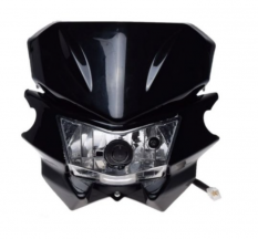 Přední enduro maska se světlem - Černá