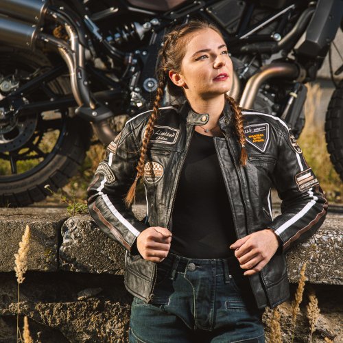 Dámská kožená moto bunda W-TEC Sheawen Lady Black