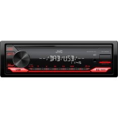 JVC DAB+ / FM autorádio bez mechaniky/USB/AUX/červené podsvícení/odnímatelný panel