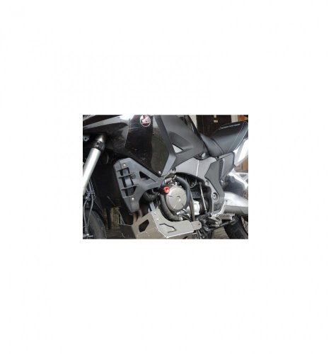 Padací protektory PHV Honda VFR 1200 Crosstourer - Barva krytek: Červený eloxovaný hliník, Typ protektoru: PHV1K-půlkulatý černý protektor