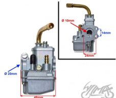 Karburátor pro Hercules, KTM, Puch, Sachs, přívod 10 mm