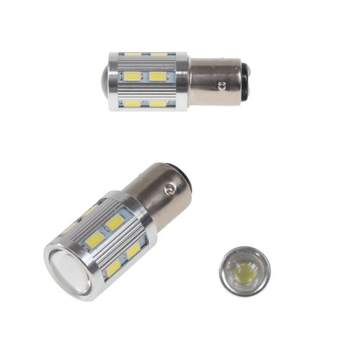 LED BAZ15D bílá, 12SMD + 3W LED 10-30V