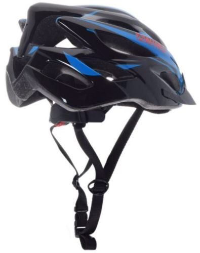 Přilba na kolo - cyklo helma  černá/modrá AWINA - Velikost L 58-61cm