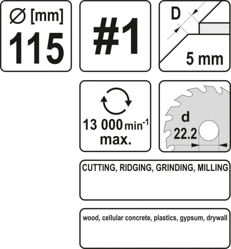 Rotační rašple pilková úhlová 115 mm typ 1