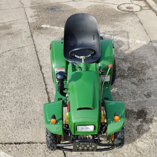Dětský zahradní traktor s vozíkem - Zelený/žlutý - 110cc