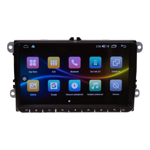 Autorádio pro VW, Škoda s 9" LCD, OS Android, WI-FI, GPS, CarPlay, Bluetooth, 2x USB, 4G