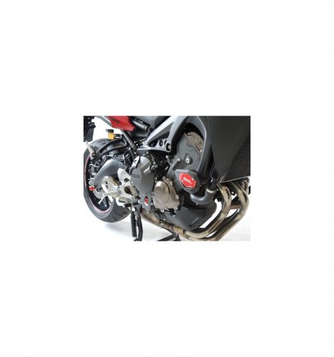 Padací slidery SL01 Yamaha MT-09 Tracer  / GT - Barva krytek: Červený eloxovaný hliník, Barva sliderů: Černý polyamid