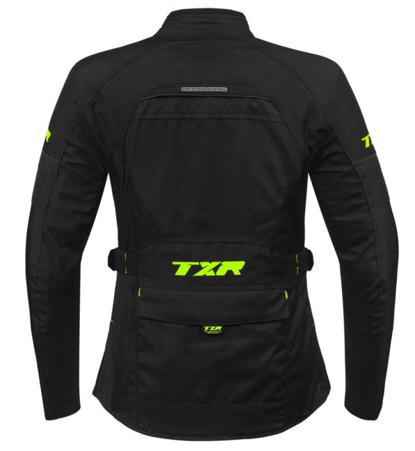 Dámská bunda na motorku TXR Visper černo-fluo žlutá - Velikost: L