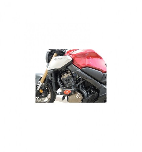 Padací slidery SL01 Honda CB 650R Neo Sport Café - Barva krytek: Červený eloxovaný hliník, Barva sliderů: Černý polyamid