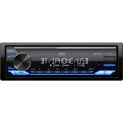 JVC autorádio bez mechaniky/Bluetooth/USB/AUX/modrá barva podsvícení/odním.panel