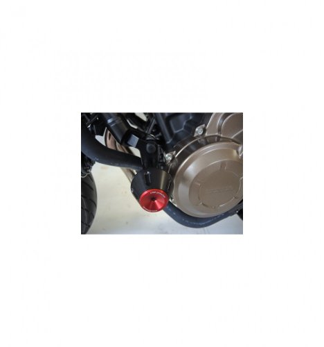Padací protektory PHV Honda CB 500X / CB 500F - Barva krytek: Červený eloxovaný hliník, Typ protektoru: PHV1K-půlkulatý černý protektor