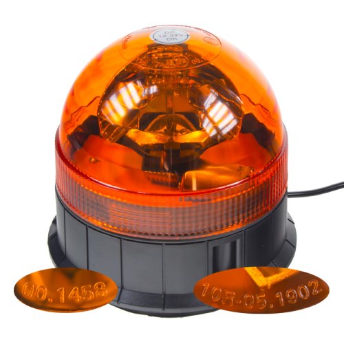 Halogen maják, 12 i 24V, oranžový magnet, ECE R65