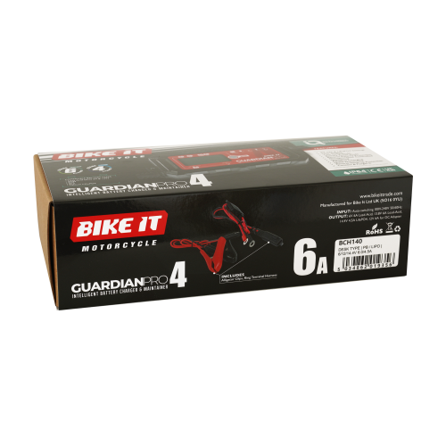 Bike It Guardian Pro 4 inteligentní moto nabíječka a udržovačka baterií 6/12/14.4V 6A