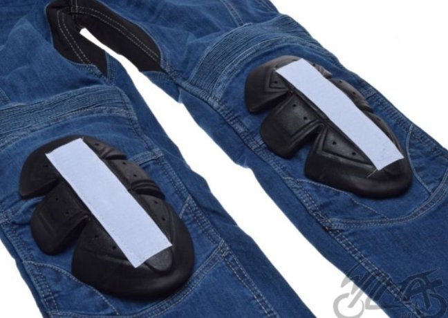 Pánské kevlarové kalhoty Leoshi Jeans Dupont(TM) Kevlar(R) Modré s chrániči CE