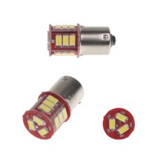 LED BAU15s bílá, 12-24V, 18LED/5730SMD