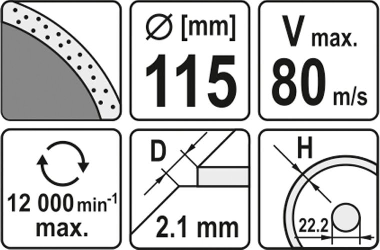 Kotouč řezný diamantový 115 x 22,2 x 2,1 mm hladký