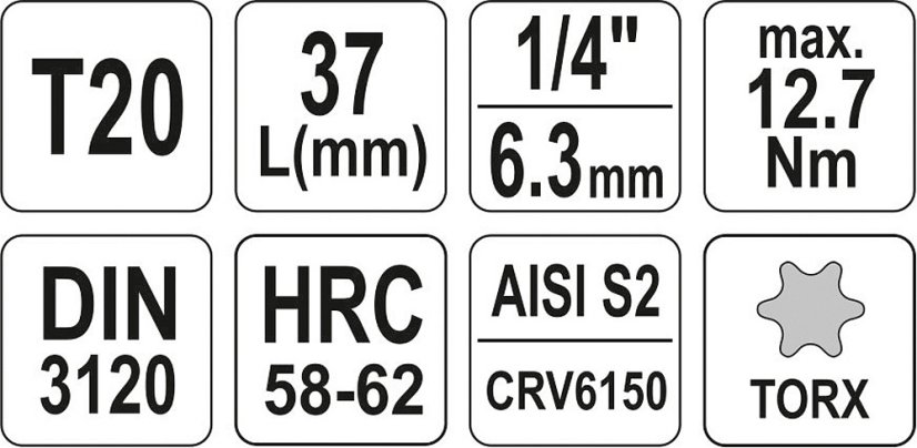 Nástavec 1/4" bit Torx T20