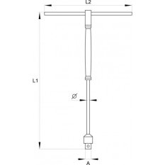 Klíč nástrčný 1/2" (12,7 mm) s rukojetí typ "T"