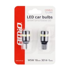 Žárovka LED CANBUS 18SMD 3014 + 1SMD T10 W5W White 12V/24V, 02446_c