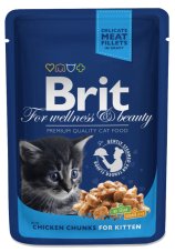 Brit premium cat pouches kuřecí kousky pro koťata 100g