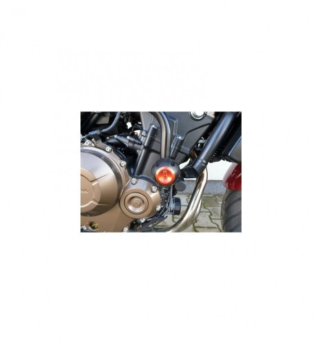 Padací protektory PHV Honda CB 500X / CB 500F - Barva krytek: Červený eloxovaný hliník, Typ protektoru: PHV1K-půlkulatý černý protektor