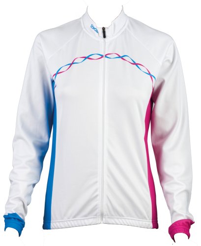 Eigo Ribbon dámské dlouhý rukáv cyklistický dres White / Cyan / Magenta