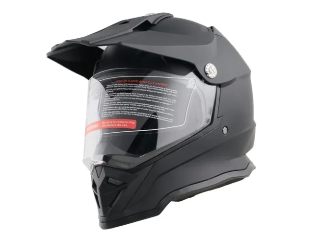 Homologovaná ENDURO helma černá matná s kšiltem - DOT a ECE22.05