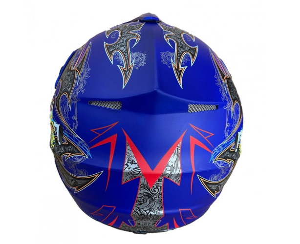 MX cross helma modrá - kompozit se systémem "CLICK"