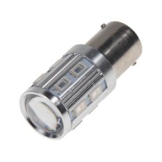 LED BA15S oranžová, 12SMD + 3W LED 10-30V