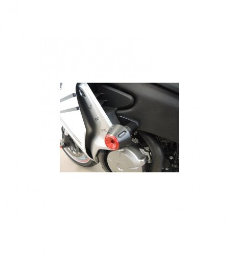 Padací protektory PHV Honda VFR 1200F / DCT - Barva krytek: Červený eloxovaný hliník, Typ protektoru: PHV1K-půlkulatý černý protektor