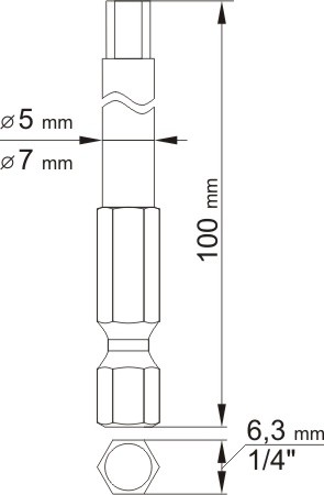 Sada bitů 1/4" 2 ks IMBUS L=100 mm 4, 6 mm