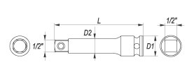 Nástavec na ráčnu prodlužovací 1/2" X 75 mm