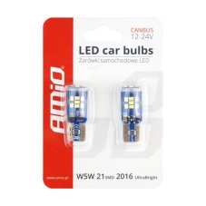 Žárovka 12/24V LED 21xSMD T10 (W5W) bílá, CAN-BUS, 02445_b