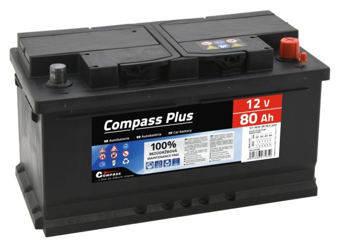 Autobaterie COMPASS PLUS 12V 80Ah 740A