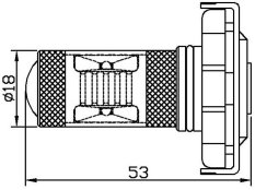 LED PY24W bílá, 12-24V, 30W (6x5W)