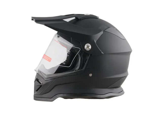 Homologovaná ENDURO helma černá matná s kšiltem - DOT a ECE22.05