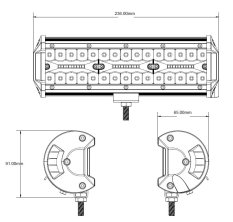 LED rampa, 60x3W, ECE R10 236x91x65 mm