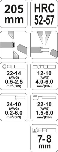 Kleště odizolovací a konektorové univerzální 205 mm